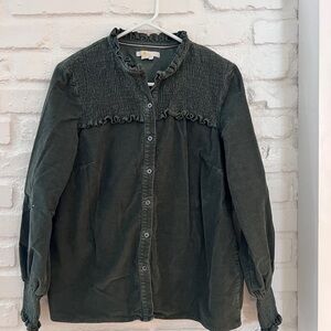 Boden Hunter Green Corduroy Blouse